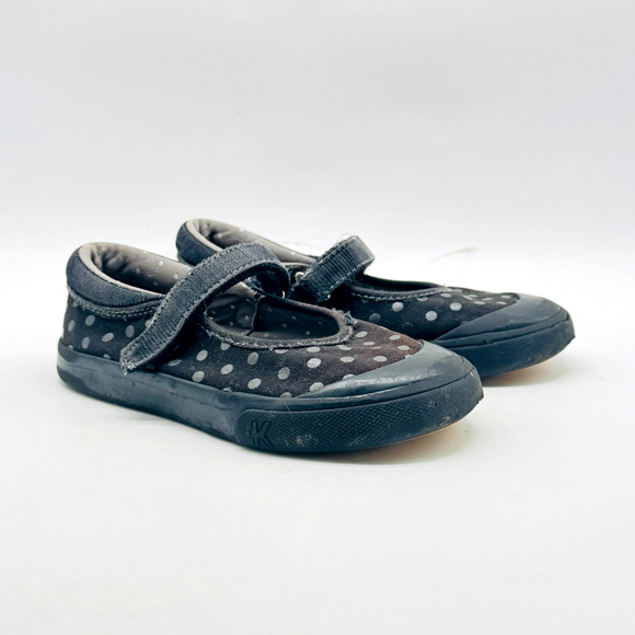 See Kai Run Girls 12.5c Brlack Canvas Polka Dot Mary Jane Little Kid Sneakers - Picture 2 of 10